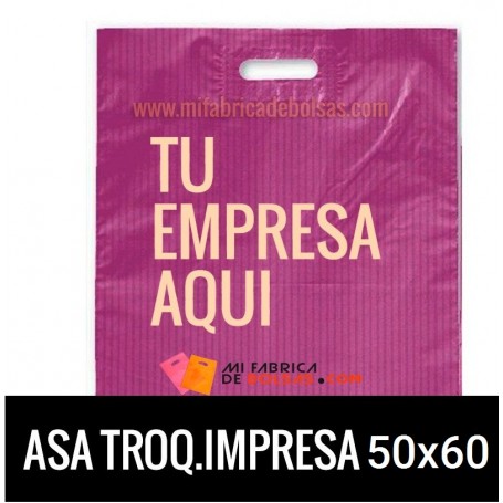 BOLSAS DE PLASTICO ASA TROQUELADA IMPRESAS 50X60 G.200