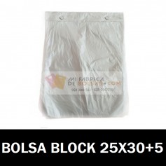 BOLSAS TRANSPARENTES BLOCK 25X30+5
