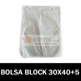 BOLSAS TRANSPARENTES BLOCK 30X40+5