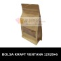 Bolsas de Papel Kraft Standup con Ventana 12x20+6