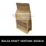 Bolsas de Papel Kraft Standup con Ventana y Autocierre 20x30+8