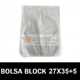 BOLSAS TRANSPARENTES BLOCK 27X35+5