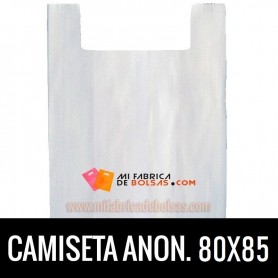 BOLSAS DE PLASTICO ASA CAMISETA ANONIMAS BLANCAS 80X85 GALGA 200