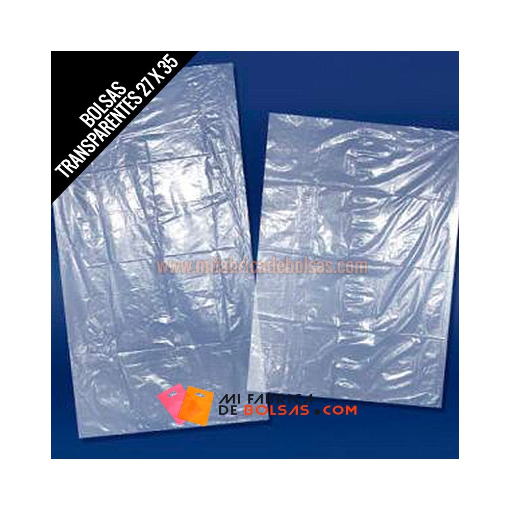 Bolsa de Plástico Transparente Sin Cierre de Polietileno 27x35