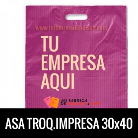 BOLSAS DE PLASTICO ASA TROQUELADA IMPRESAS 30X40 G.200