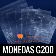 BOLSA TRANSPARENTE MONEDAS G200 15X30