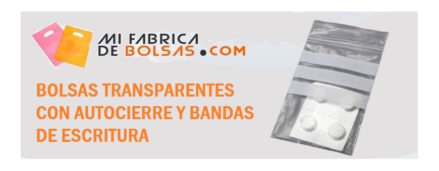 BOLSAS AUTOCIERRE CON BANDAS DE ESCRITURA