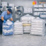 bolsas de polietileno transparentes para lavandería industrial con ropa y textiles
