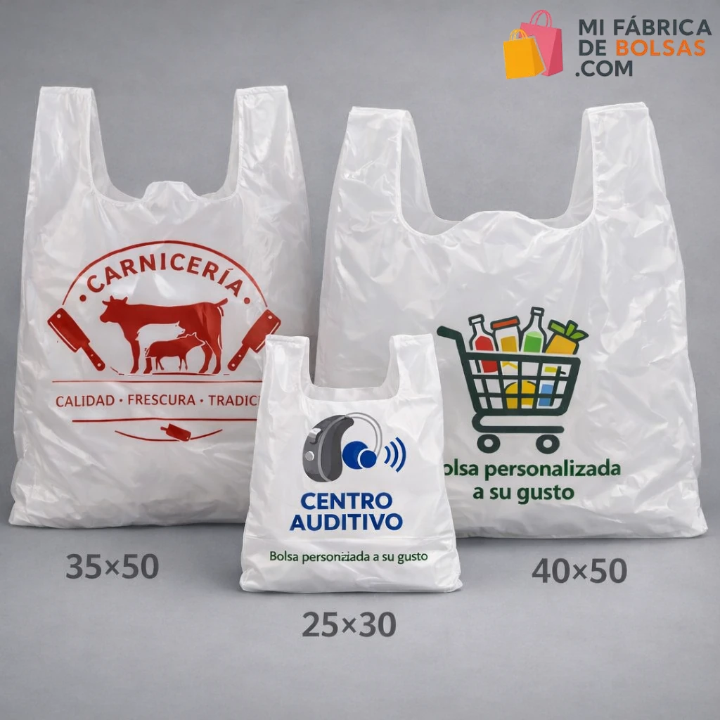 Bolsas de asa camiseta personalizadas para comercios: guía completa por sectores