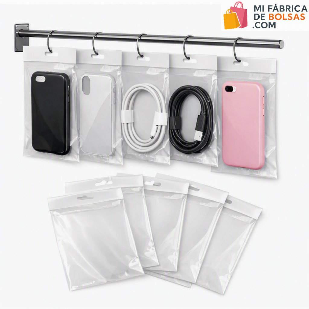bolsas polipropileno transparentes con solapa adhesiva y eurotaladro
